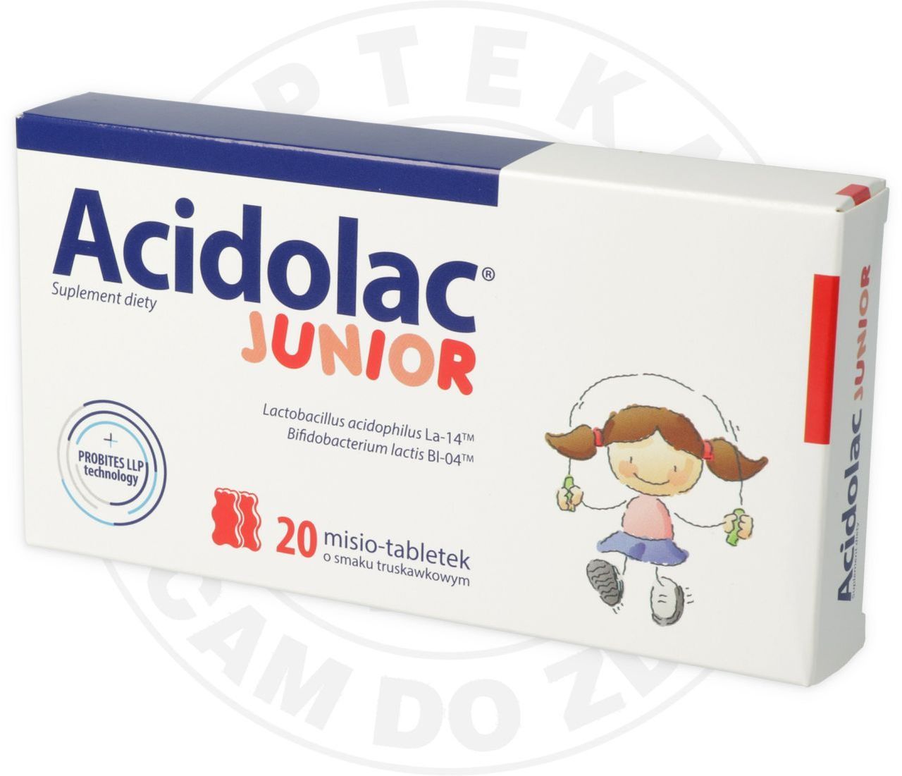ACIDOLAC JUNIOR MISIO -TABLETKI O SMAKU TRUSKAWKOWYM 