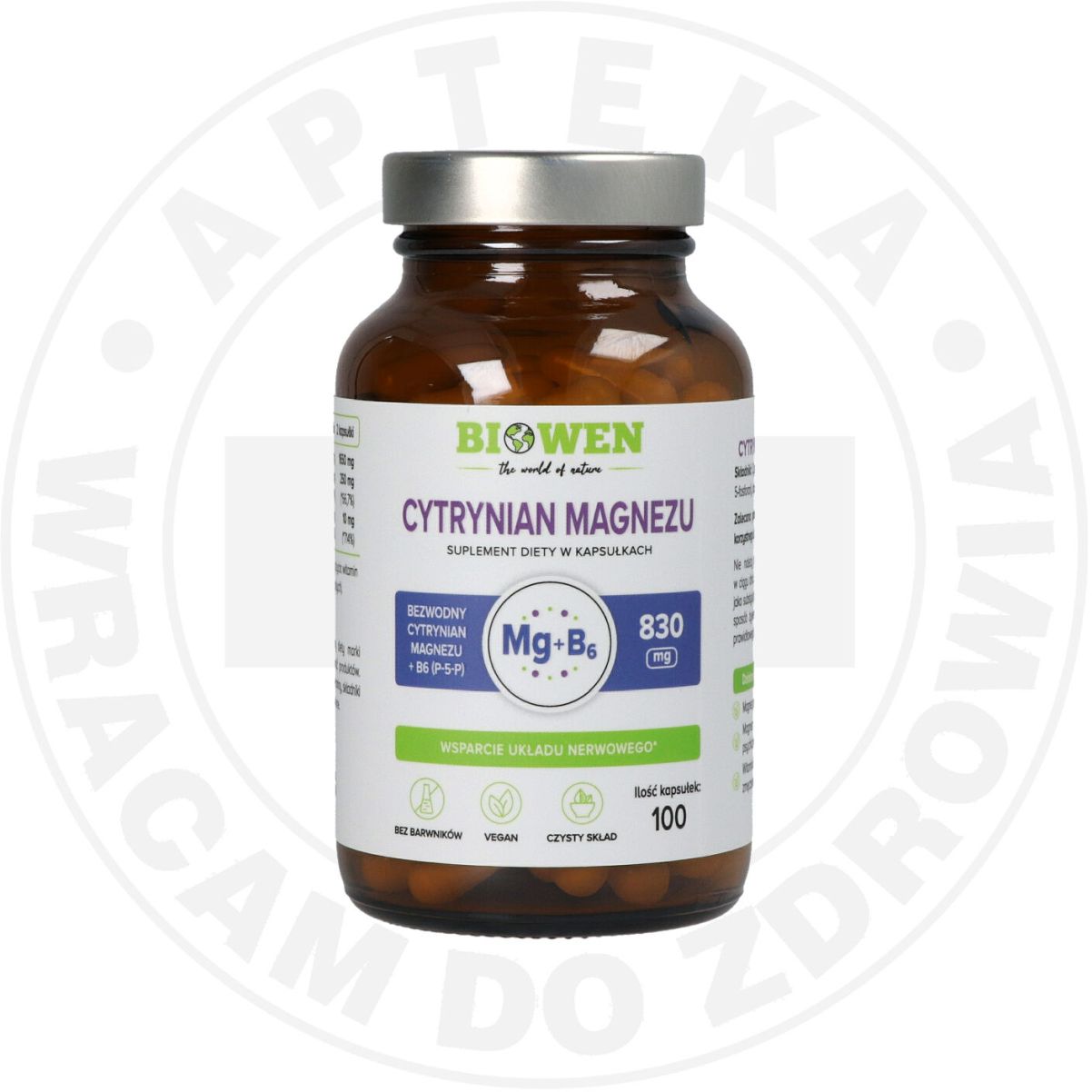Biowen Cytrynian magnezu 825 mg z witaminą B6