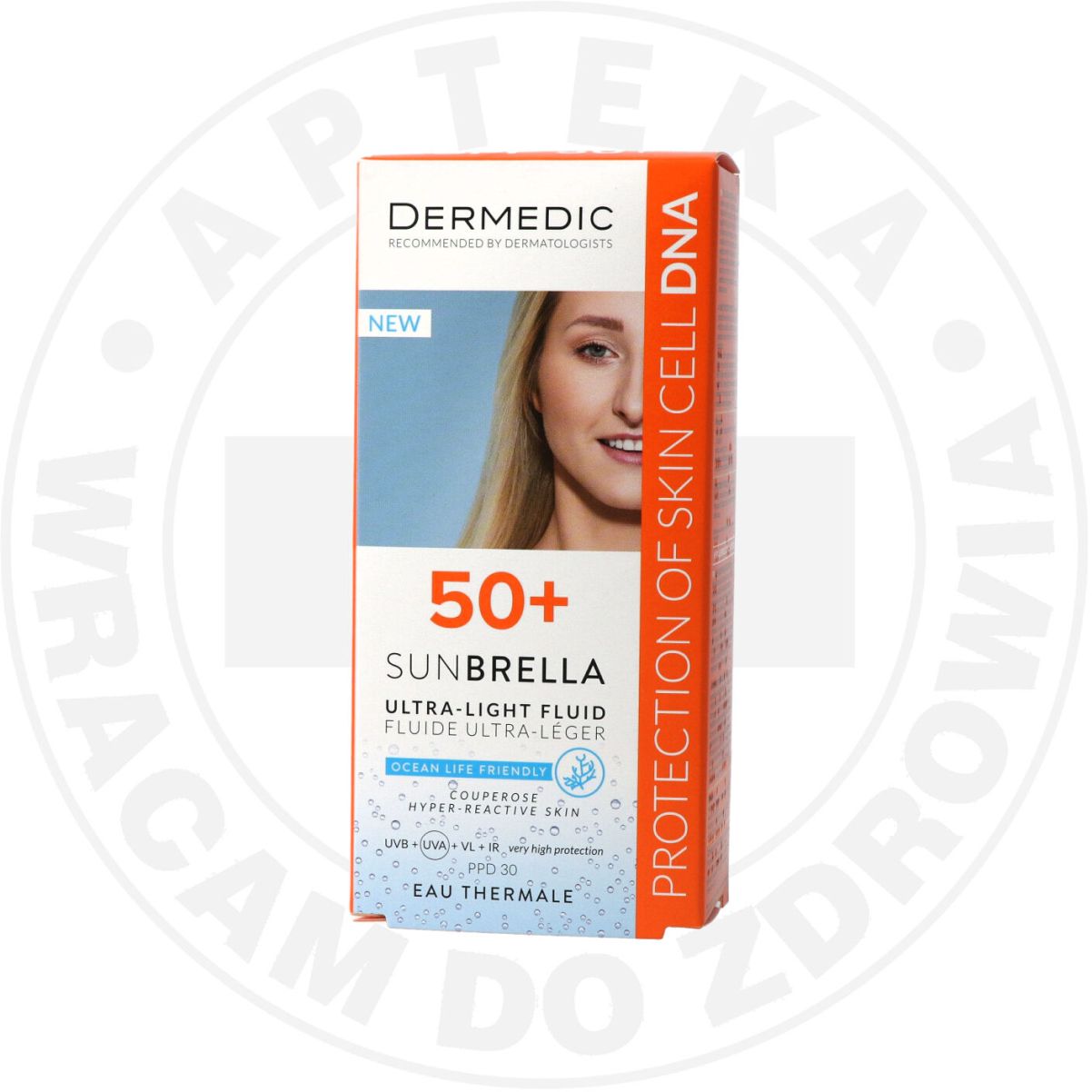 Dermedic Sunbrella Ultralekki krem ochronny SPF 50+ skóra nadreaktywna i naczynkowa 