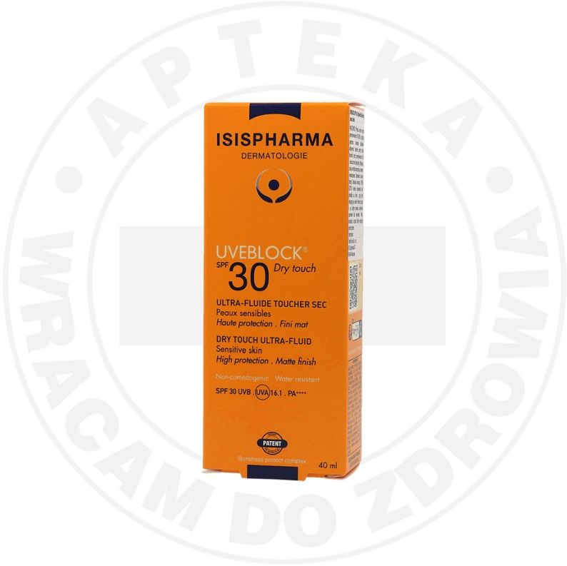 ISISPHARMA UVEBLOCK DRY TOUCH SPF 30, krem matujący bezbarwny