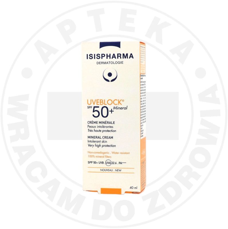 ISISPHARMA UVEBLOCK MINERAL SPF 50+, krem mineralny bezbarwny