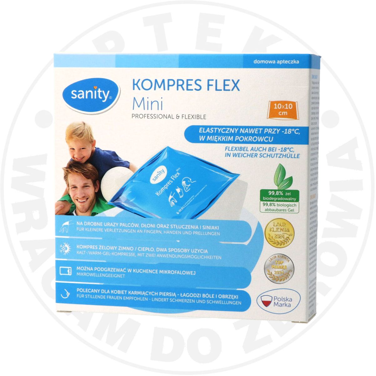KOMPRES Sanity FLEX MINI ŻELOWY CIEPŁY/ZIMNY 10 CM X 10 CM