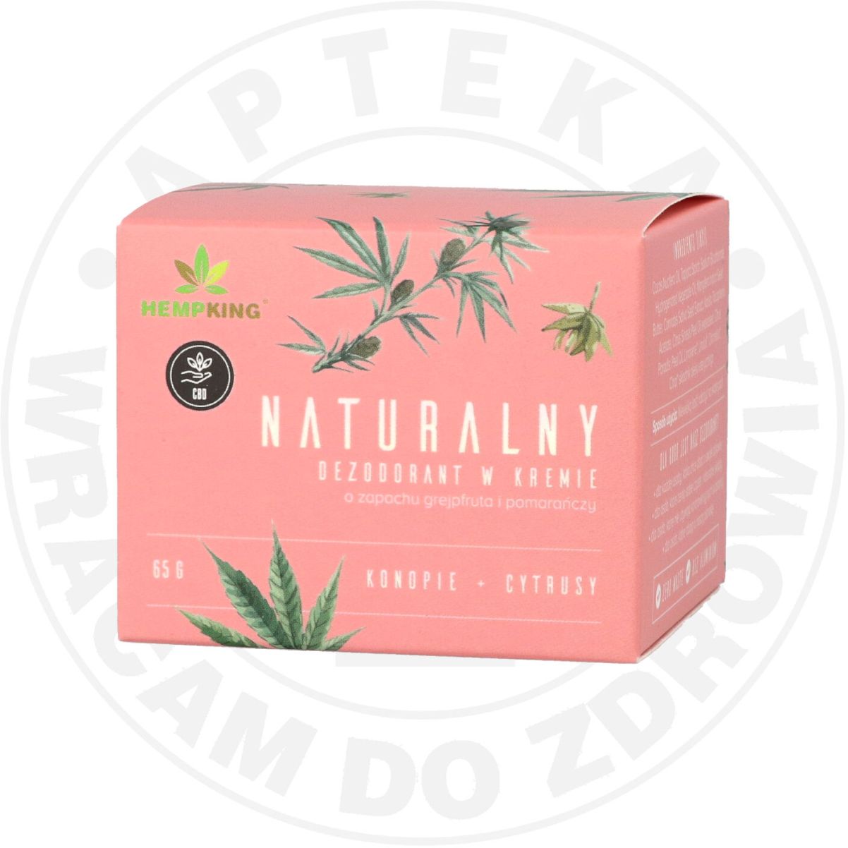 Hempking naturalny dezodorant w kremie z CBD o zapachu grejpfruta i pomarańczy 