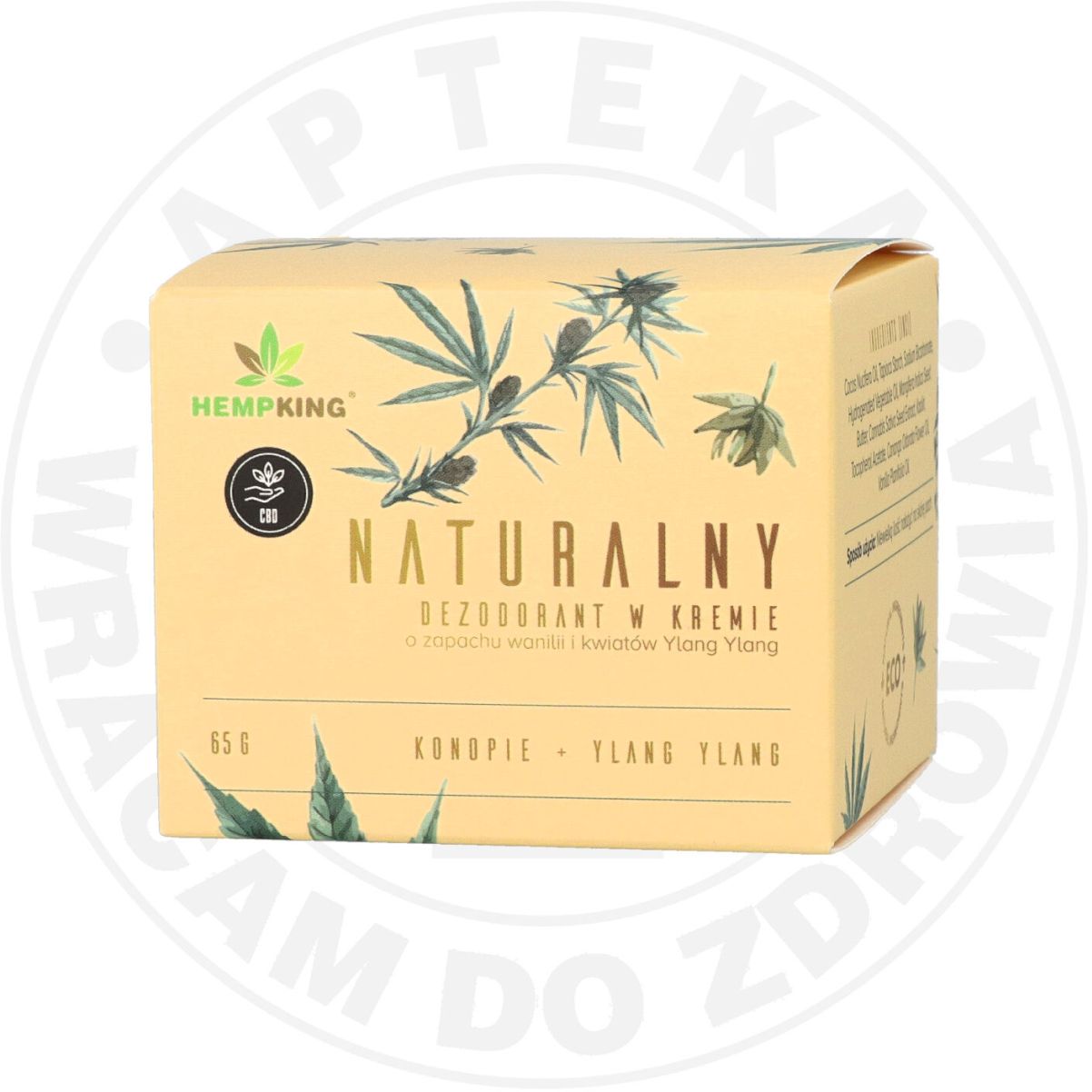Hempking naturalny dezodorant w kremie z CBD o zapachu wanilii i kwiatów Ylang Ylang