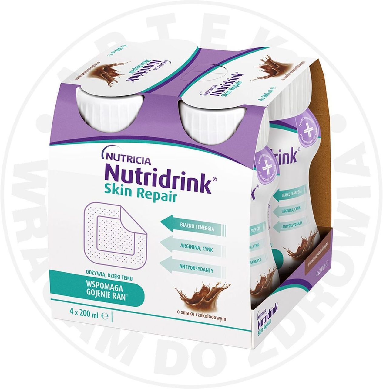 NUTRIDRINK Skin Repair o smaku czekoladowym, 4x200ml  