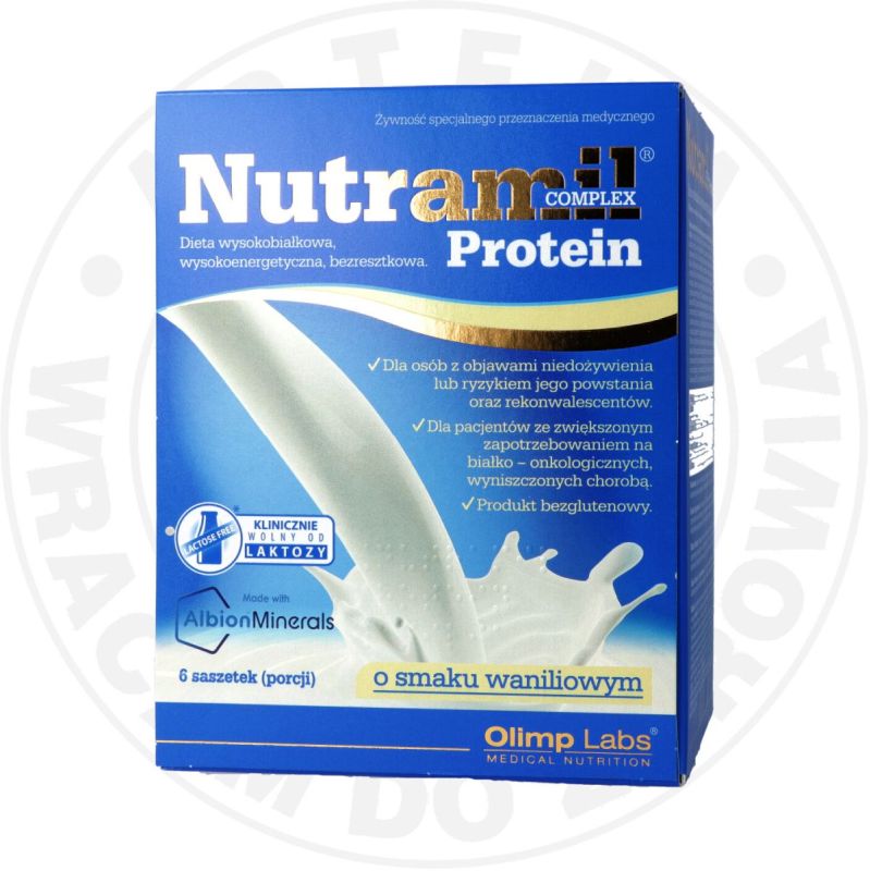 OLIMP NUTRAMIL COMPLEX PROTEIN SMAK WANILIOWY data ważności 21-03-2026