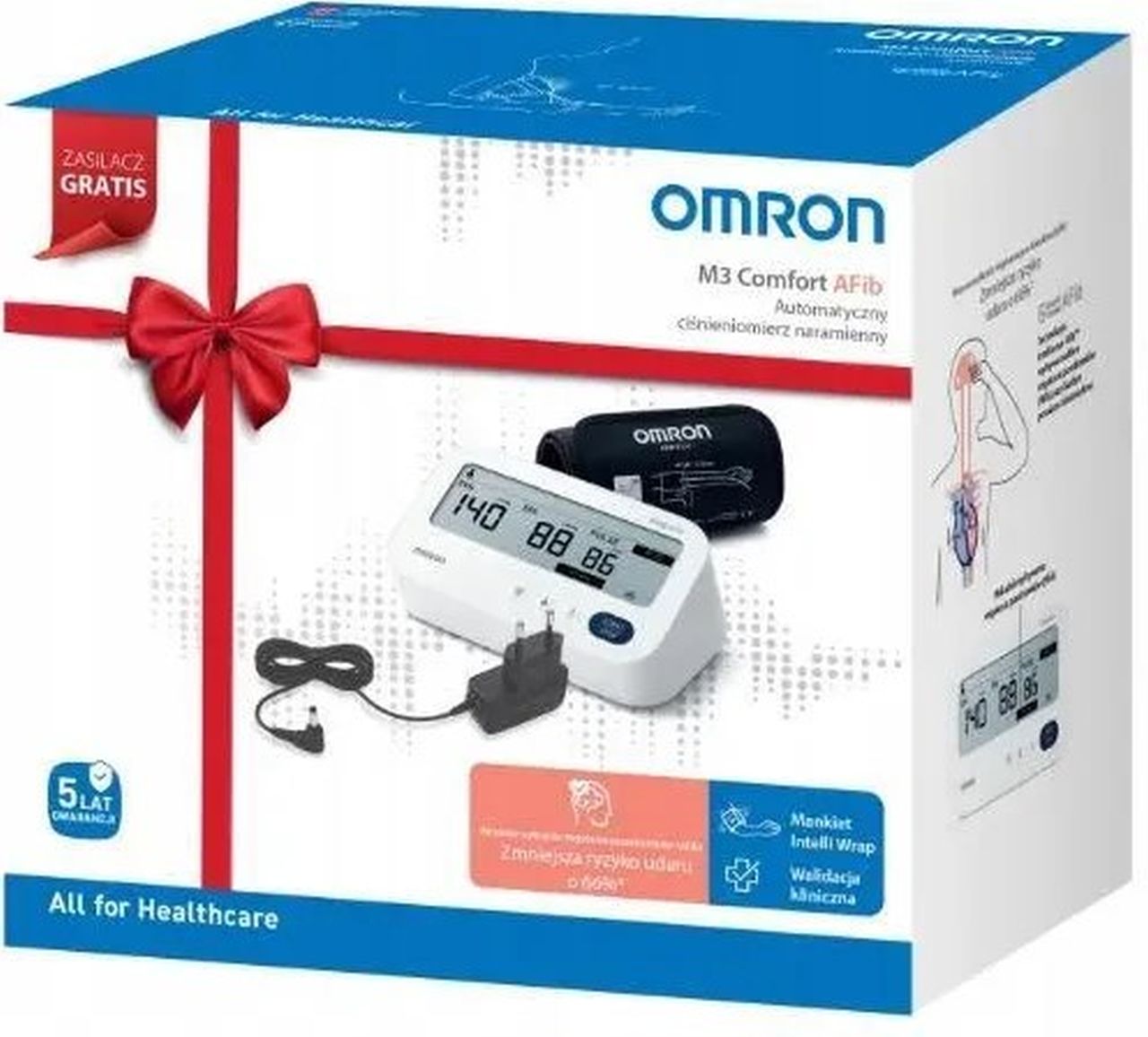 Omron M3 Comfort Afib ciśnieniomierz naramienny  HEM-7196-FLE+ zasilacz