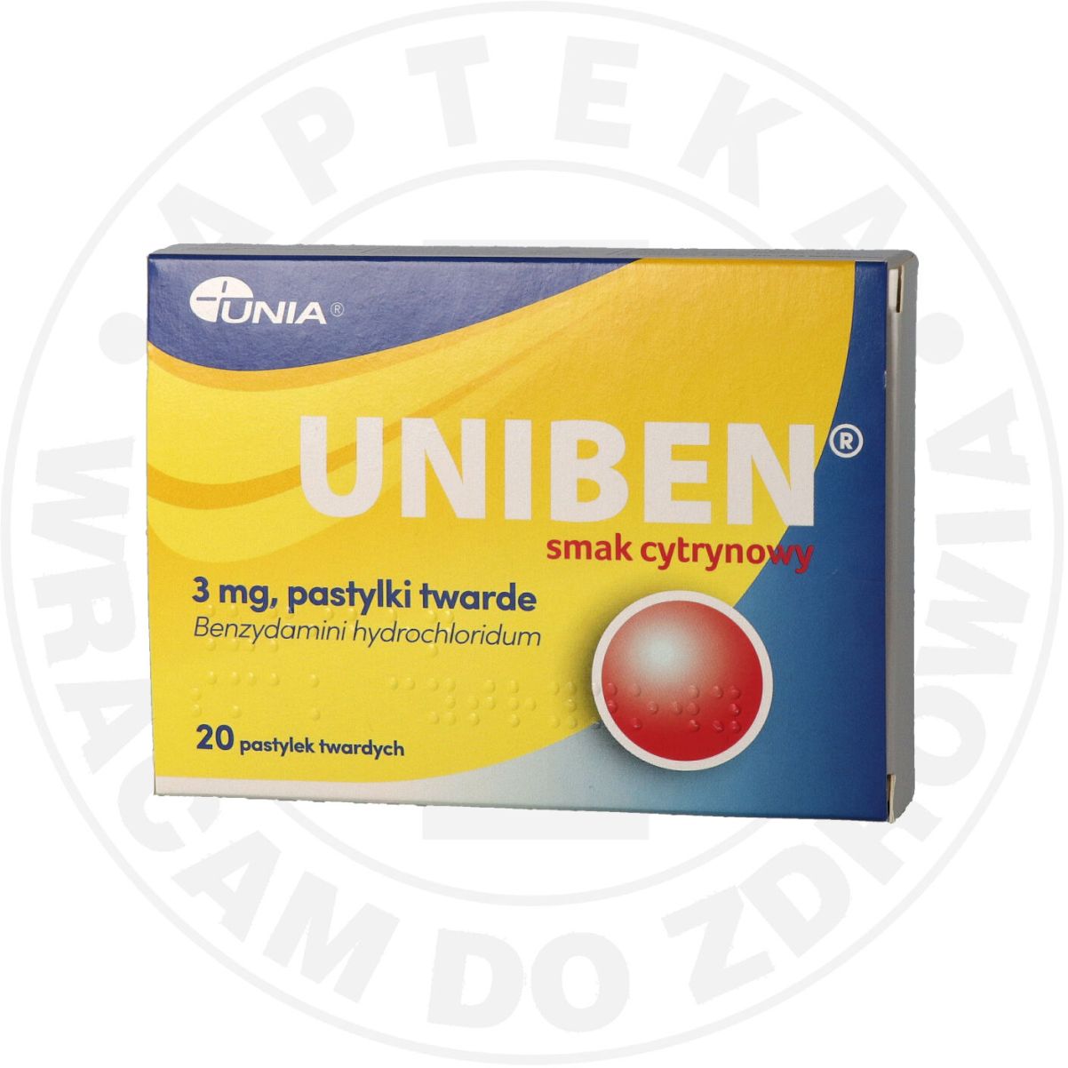 Uniben smak cytrynowy 3 mg pastylki twarde